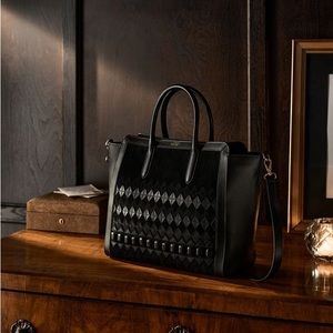 Lauren Ralph Lauren Fair Isle Suede Large Tote Bag